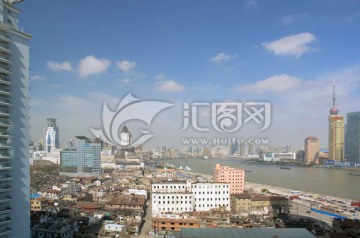 上海外滩 浦东陆家嘴地区俯拍