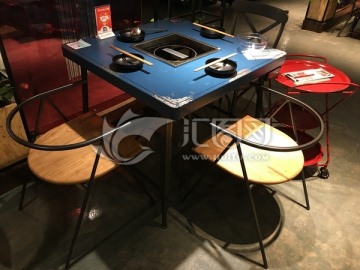 火锅店 桌椅凳子 现代风格