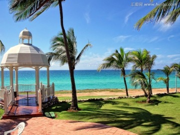 加勒比海古巴巴拉德罗海滩凉亭