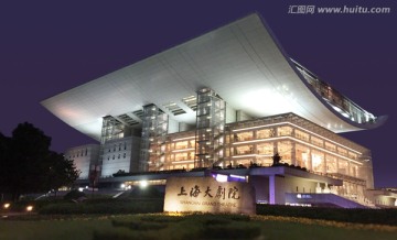 上海大剧院建筑夜景