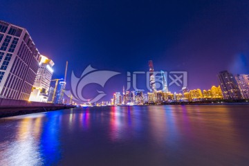 上海陆家嘴天际线夜景