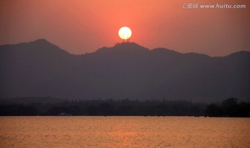 西湖落日