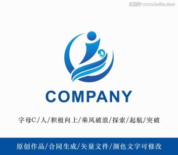 乘风破浪logo 标志设计