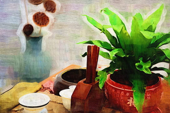 油画 茶道