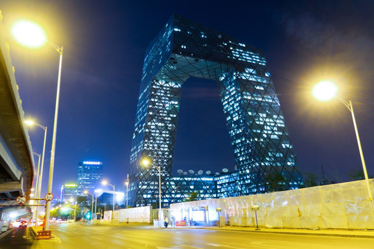 中央电视台夜景 北京建筑