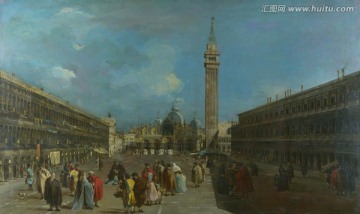 欧洲城镇油画