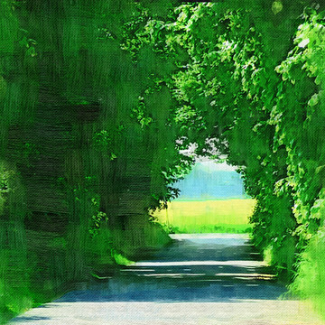 油画 小路