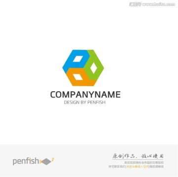 字母p立方体logo