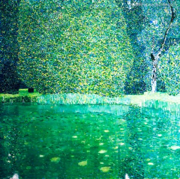 绿色抽象油画