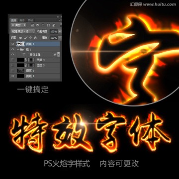 PS火焰字体样式