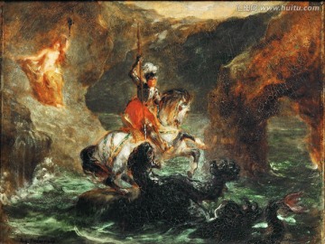 神话人物北海妖怪油画 高清品质