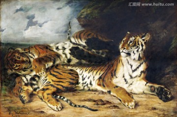 猛虎野兽动物油画 高清品质