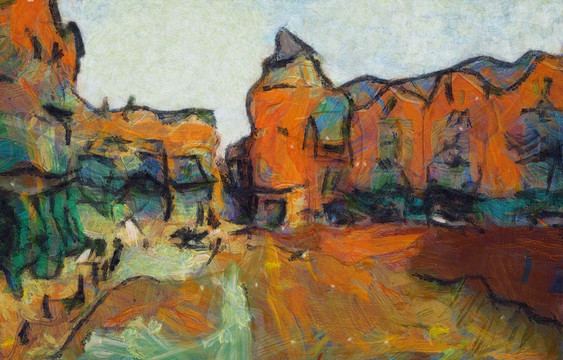 抽象装饰画 油画 挂画
