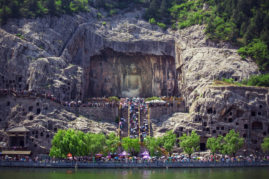 洛阳龙门石窟奉先寺全景