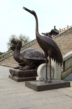 腾王阁雕塑 鹤 龟