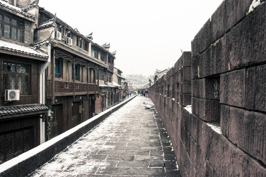 凤凰古城雪景
