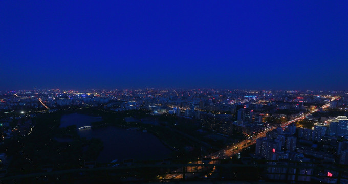 鸟瞰北京夜景