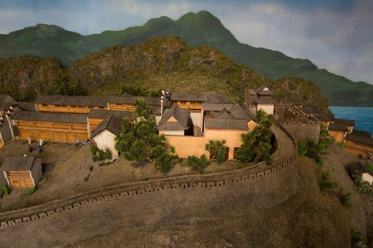 古代渔村模型