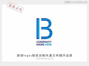 字母B 科技创意logo