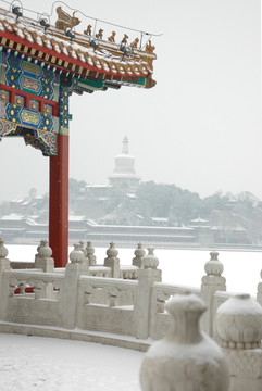 北海公园雪景