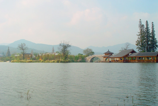 杭州西湖 茅家埠景区风光