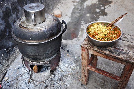 锅台 火 饺子馅