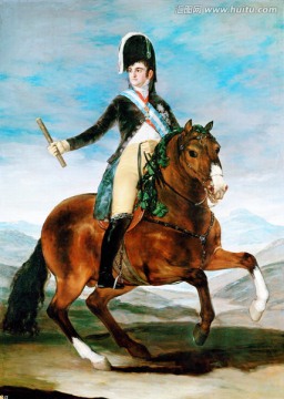 骑马将军油画 高清西班牙名画