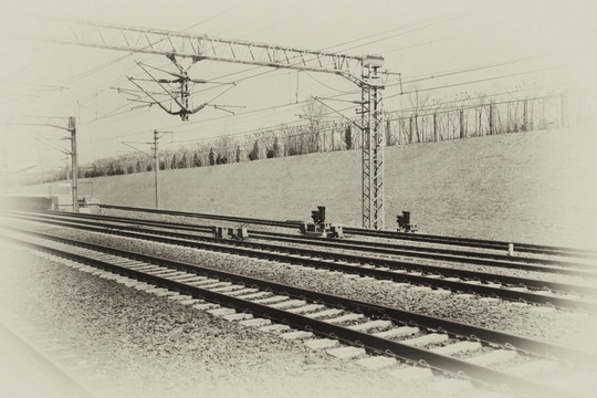 铁道 铁轨 黑白摄影 铁路