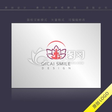 瑜珈logo 莲花logo