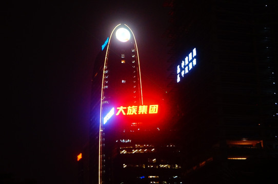 深圳深南大道及建筑物夜晚景观