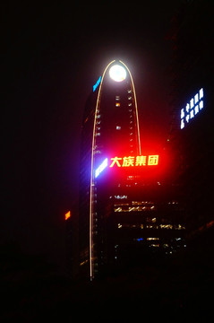 深圳深南大道及建筑物夜晚景观