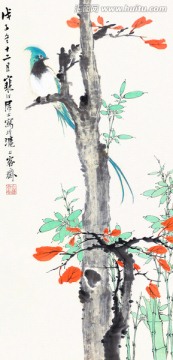 花鸟国画 画廊高清品质