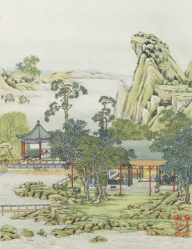 山水古画 风景国画 画廊品质