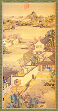 山水风景国画 画廊高清品质