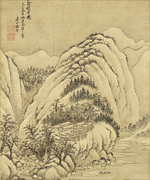 中式山水风景国画 画廊品质
