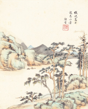 新中式山水国画 画廊高清品质