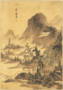 高清风景国画 画廊品质