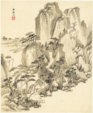 风景国画 画廊高清品质