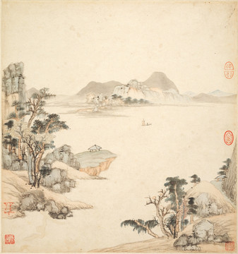 风景国画 画廊高清品质