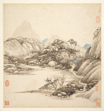 风景国画 画廊高清品质