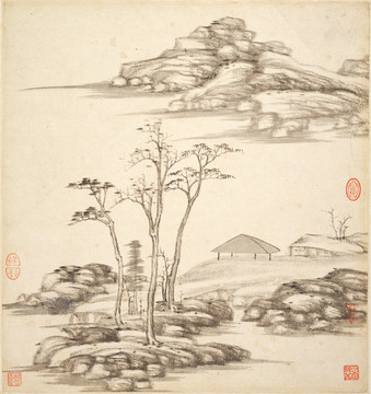 风景国画 画廊高清品质