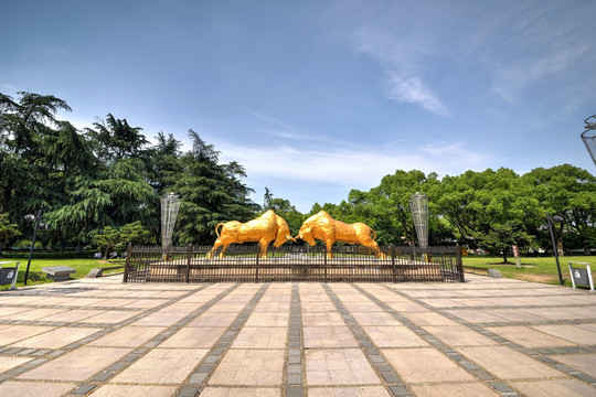 金华婺州公园斗牛雕塑