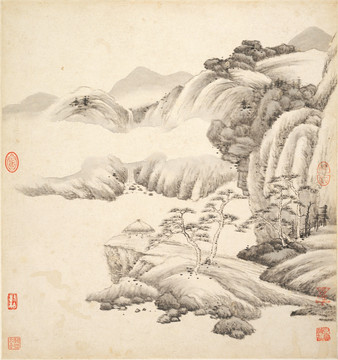 风景国画 画廊高清品质