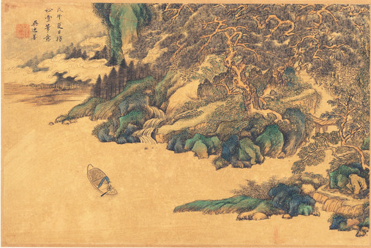 水墨山水风景国画 画廊高清品质