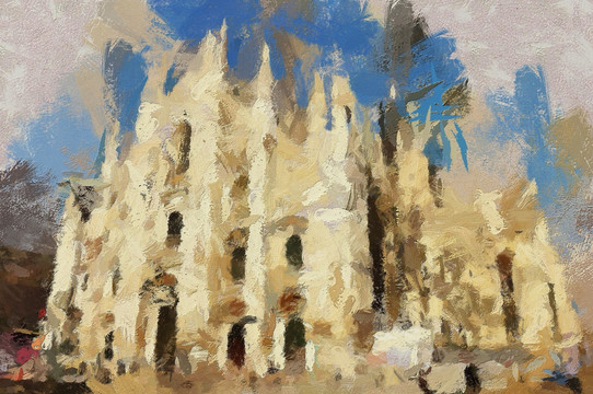 抽象油画 建筑装饰画