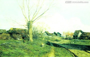 列维坦  乡村油画