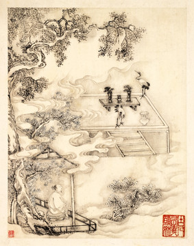 古典人物国画 画廊高清品质