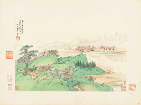 意境山水国画 画廊高清品质