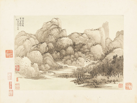 意境山水国画 画廊高清品质