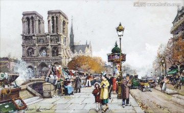 印象派巴黎街头油画